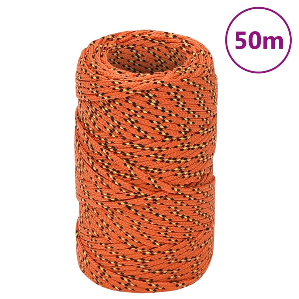 vidaXL Boat Rope Orange 2 mm 50 m Polypropylene