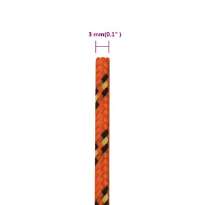 vidaXL Boat Rope Orange 3 mm 250 m Polypropylene