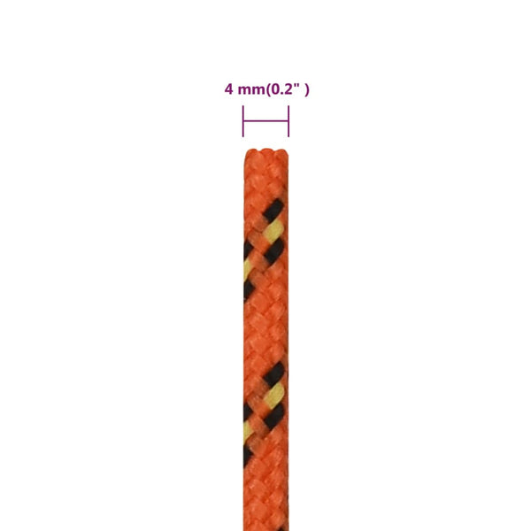vidaXL Boat Rope Orange 4 mm 50 m Polypropylene
