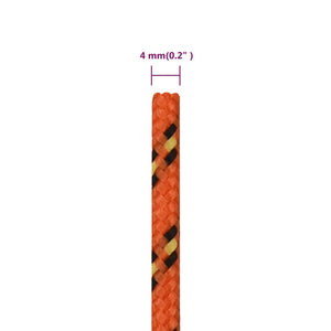 vidaXL Boat Rope Orange 4 mm 250 m Polypropylene