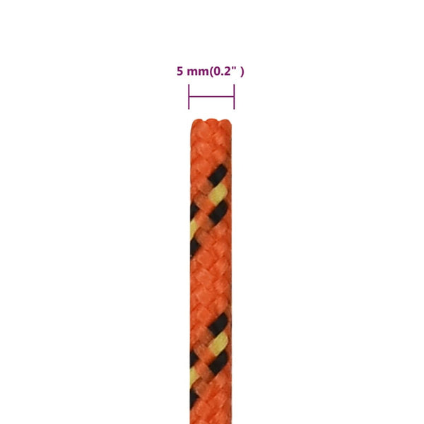 vidaXL Boat Rope Orange 5 mm 25 m Polypropylene