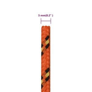 vidaXL Boat Rope Orange 5 mm 100 m Polypropylene
