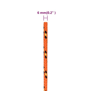 vidaXL Boat Rope Orange 6 mm 25 m Polypropylene