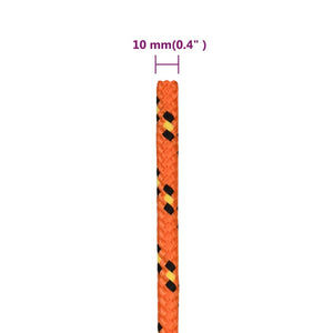 vidaXL Boat Rope Orange 10 mm 50 m Polypropylene