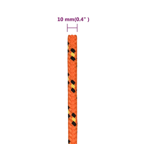 vidaXL Boat Rope Orange 10 mm 50 m Polypropylene