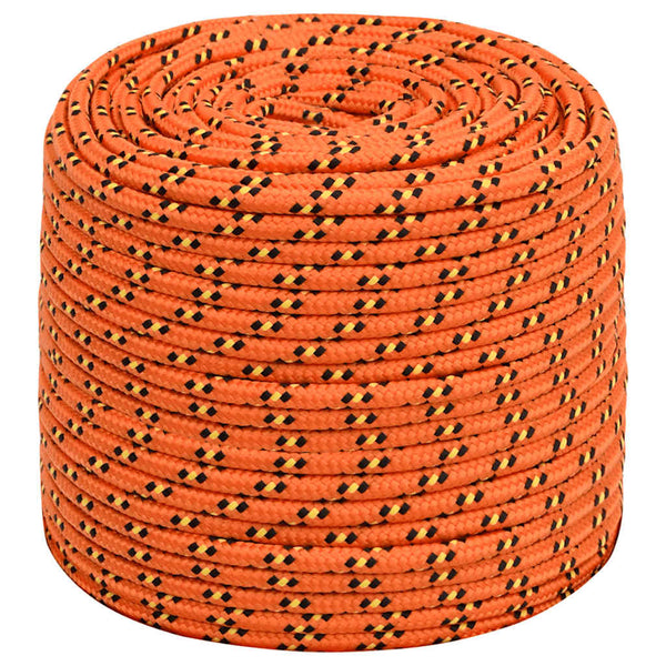 vidaXL Boat Rope Orange 10 mm 100 m Polypropylene