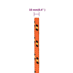 vidaXL Boat Rope Orange 10 mm 500 m Polypropylene