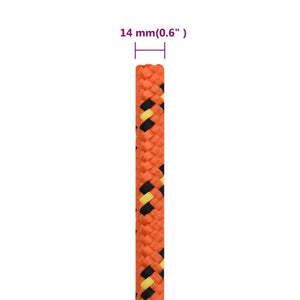 vidaXL Boat Rope Orange 14 mm 250 m Polypropylene
