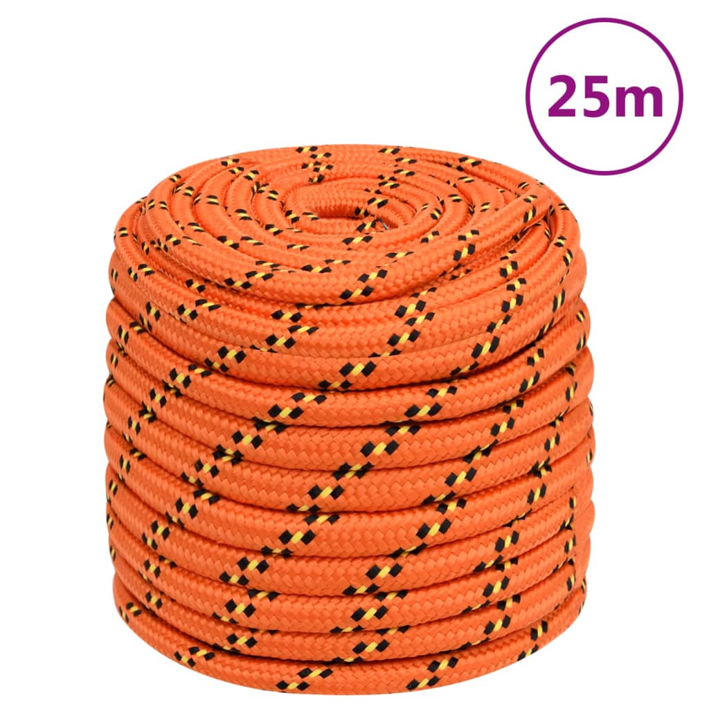 vidaXL Boat Rope Orange 16 mm 25 m Polypropylene