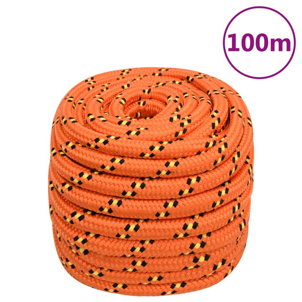 vidaXL Boat Rope Orange 20 mm 100 m Polypropylene