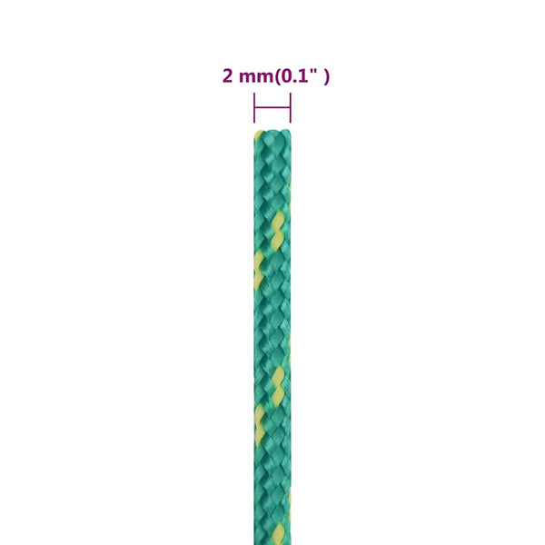 vidaXL Boat Rope Green 2 mm 25 m Polypropylene