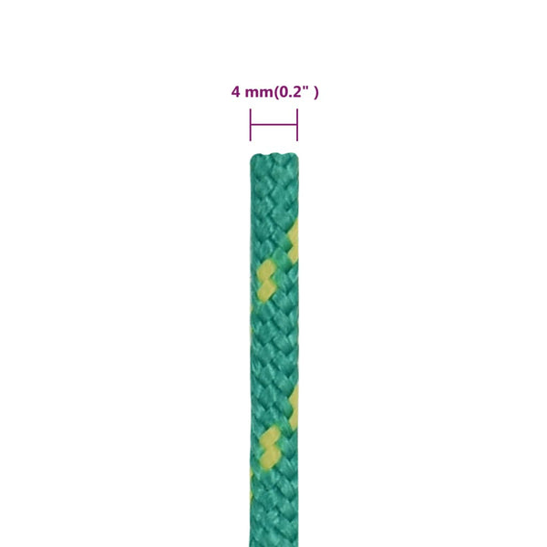 vidaXL Boat Rope Green 4 mm 250 m Polypropylene