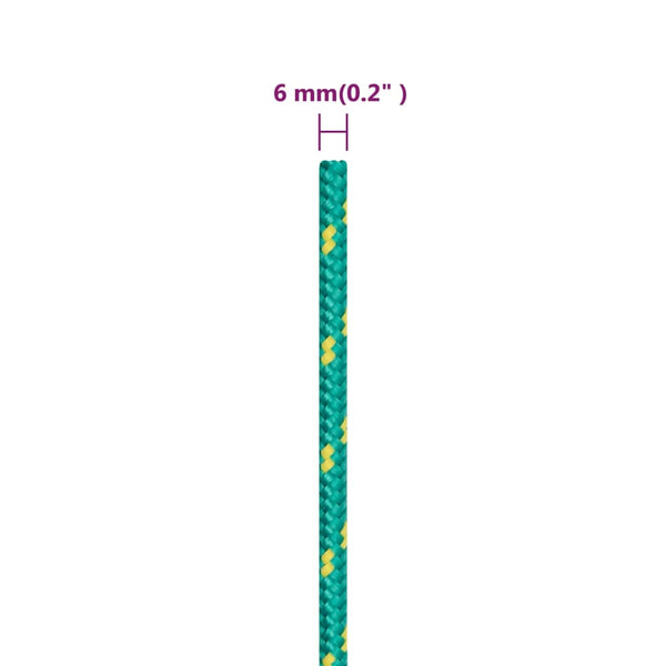 vidaXL Boat Rope Green 6 mm 50 m Polypropylene
