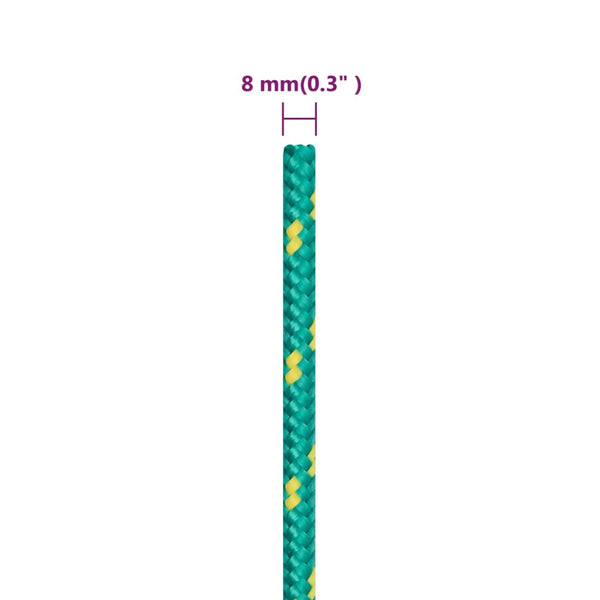 vidaXL Boat Rope Green 8 mm 25 m Polypropylene