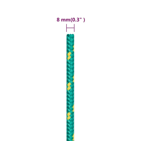 vidaXL Boat Rope Green 8 mm 100 m Polypropylene