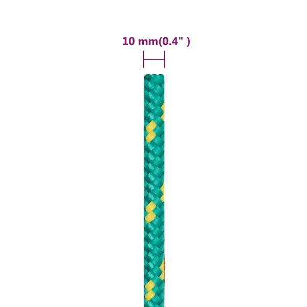 vidaXL Boat Rope Green 10 mm 250 m Polypropylene