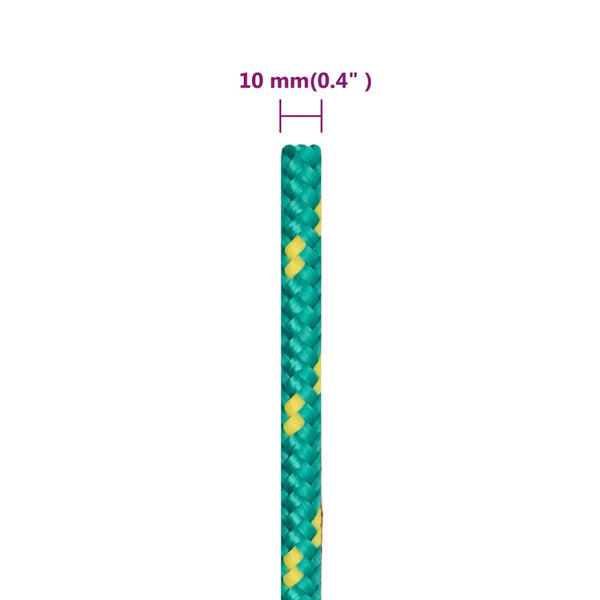 vidaXL Boat Rope Green 10 mm 500 m Polypropylene
