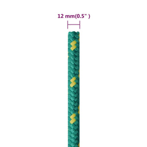 vidaXL Boat Rope Green 12 mm 25 m Polypropylene