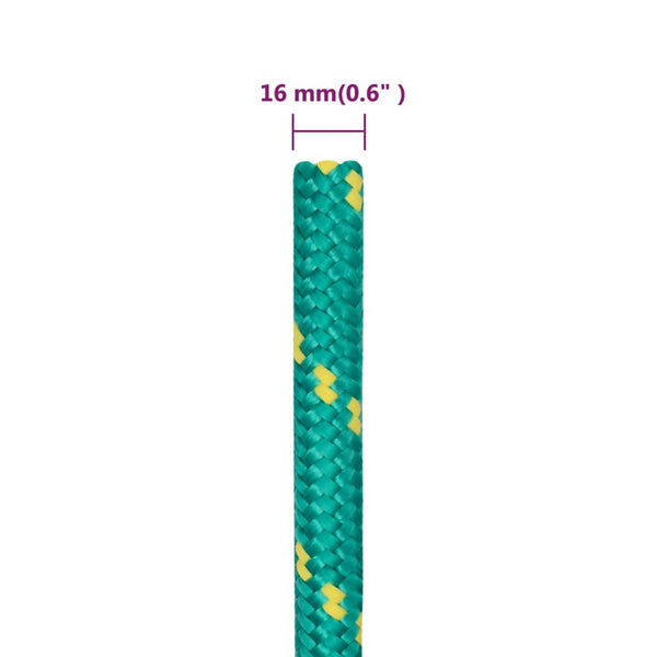 vidaXL Boat Rope Green 16 mm 100 m Polypropylene