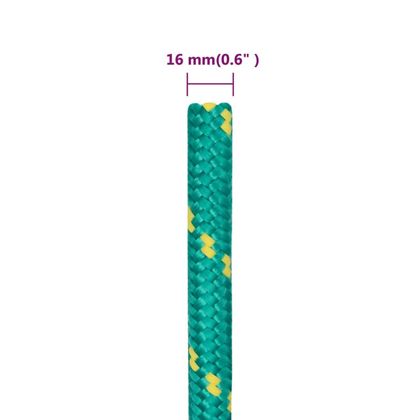 vidaXL Boat Rope Green 16 mm 250 m Polypropylene