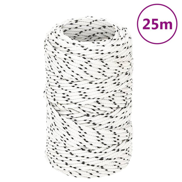vidaXL Boat Rope Braided White 2 mmx25 m Polyester