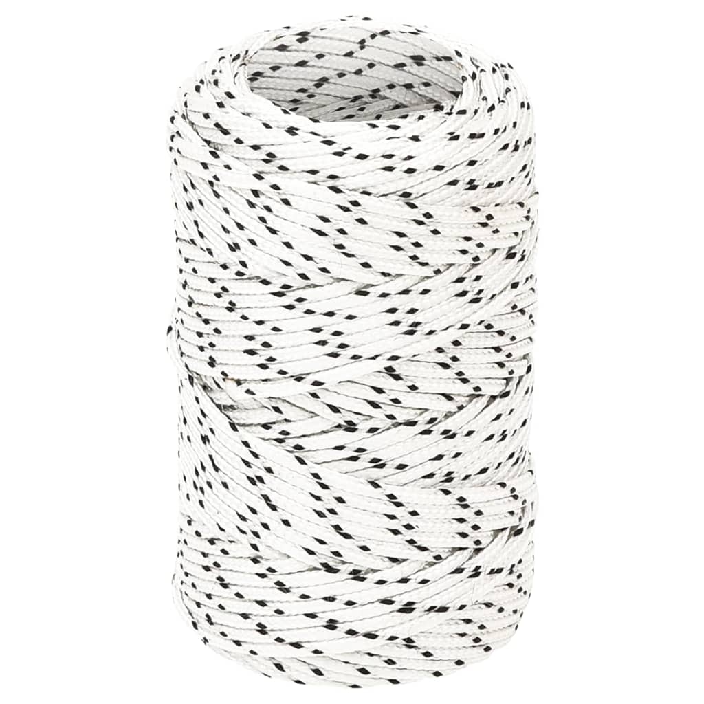vidaXL Boat Rope Braided White 2 mmx50 m Polyester