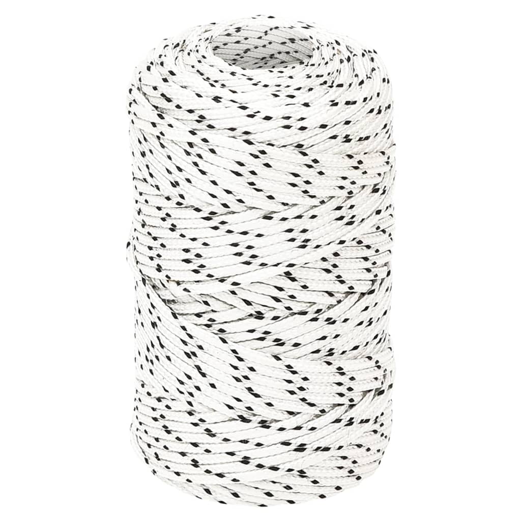 vidaXL Boat Rope Braided White 2 mmx250 m Polyester