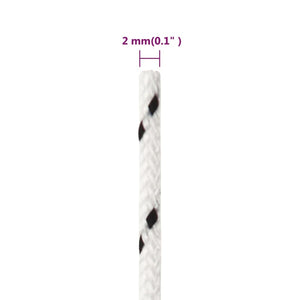 vidaXL Boat Rope Braided White 2 mmx500 m Polyester