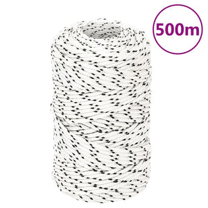 vidaXL Boat Rope Braided White 2 mmx500 m Polyester