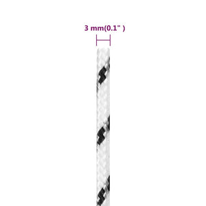 vidaXL Boat Rope Braided White 3 mmx100 m Polyester