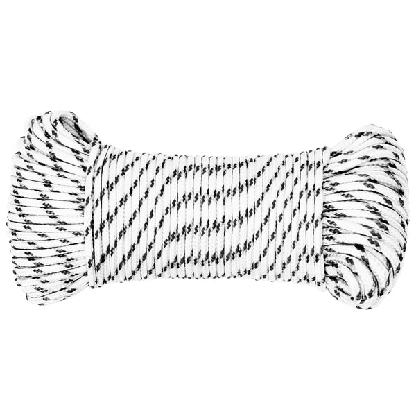 vidaXL Boat Rope Braided White 4 mmx500 m Polyester