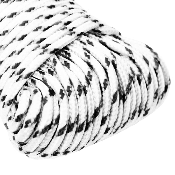 vidaXL Boat Rope Braided White 4 mmx500 m Polyester