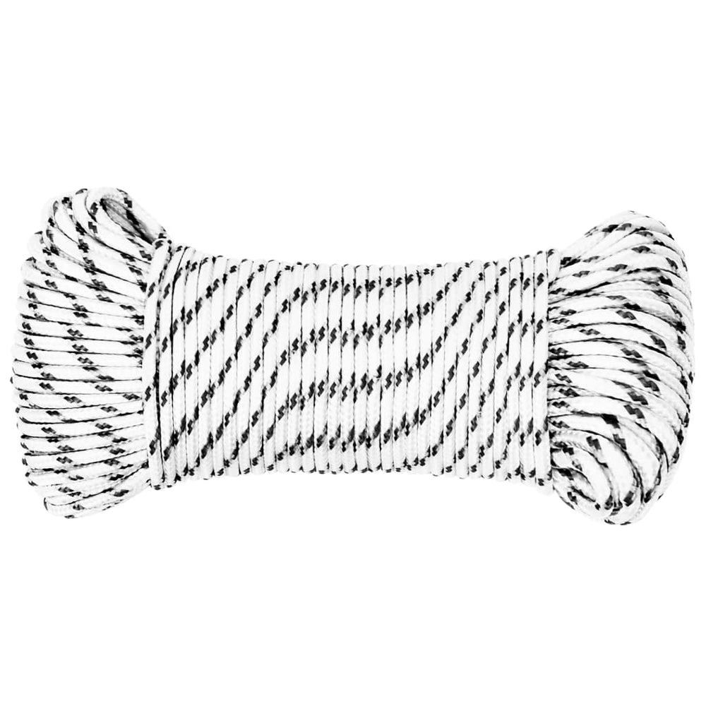 vidaXL Boat Rope Braided White 5 mmx100 m Polyester