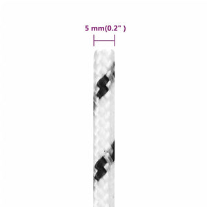 vidaXL Boat Rope Braided White 5 mmx100 m Polyester