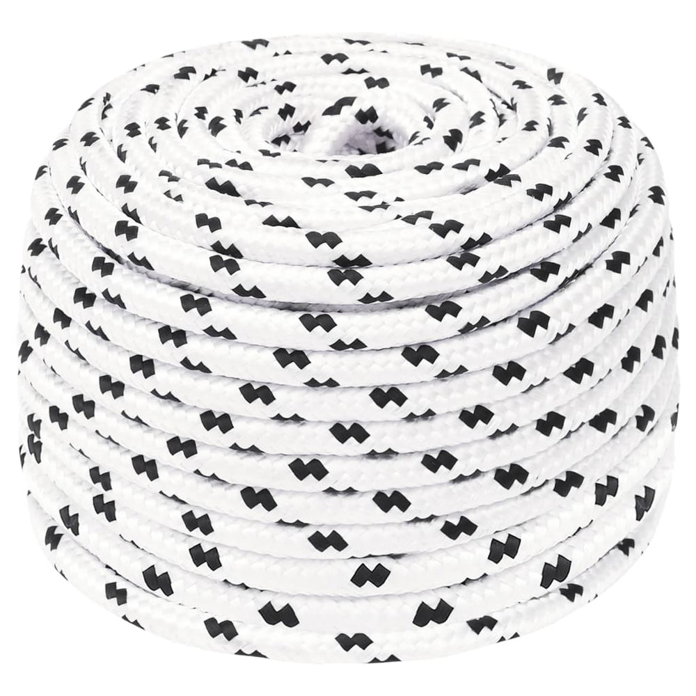 vidaXL Boat Rope Braided White 6 mmx25 m Polyester