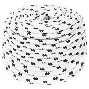 vidaXL Boat Rope Braided White 6 mmx25 m Polyester