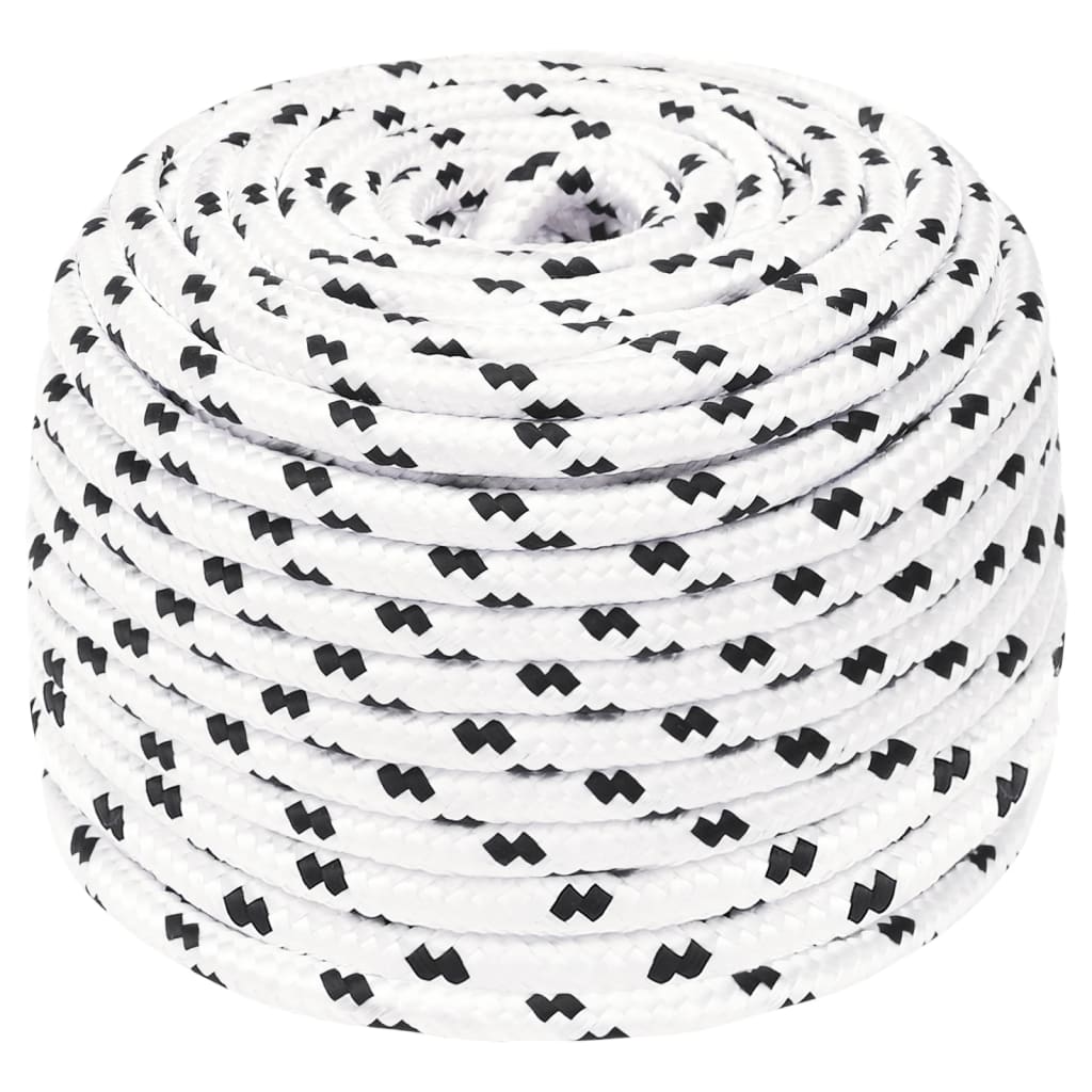 vidaXL Boat Rope Braided White 6 mmx25 m Polyester