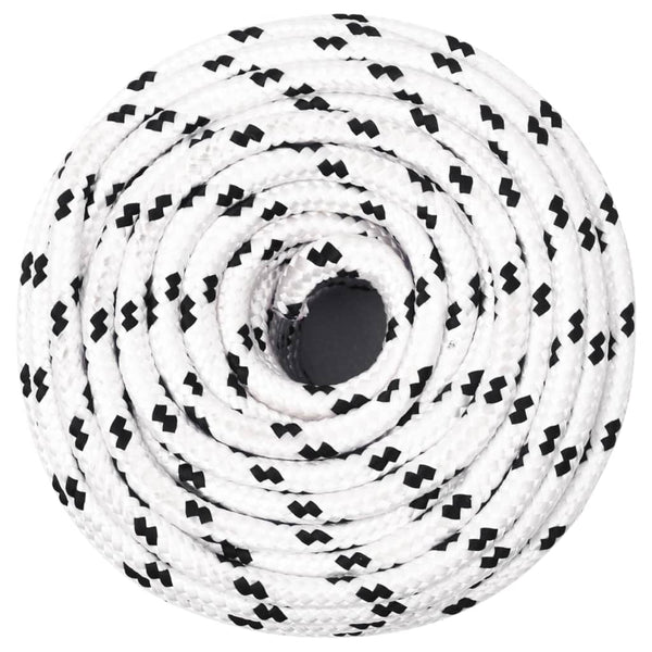 vidaXL Boat Rope Braided White 6 mmx100 m Polyester