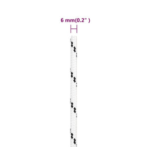 vidaXL Boat Rope Braided White 6 mmx100 m Polyester
