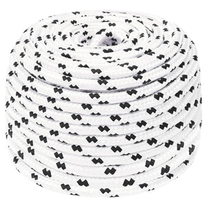 vidaXL Boat Rope Braided White 8 mmx25 m Polyester