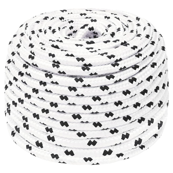 vidaXL Boat Rope Braided White 8 mmx25 m Polyester
