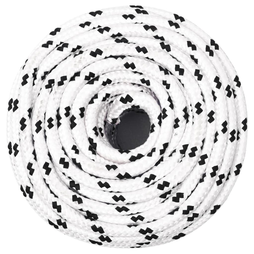 vidaXL Boat Rope Braided White 8 mmx25 m Polyester