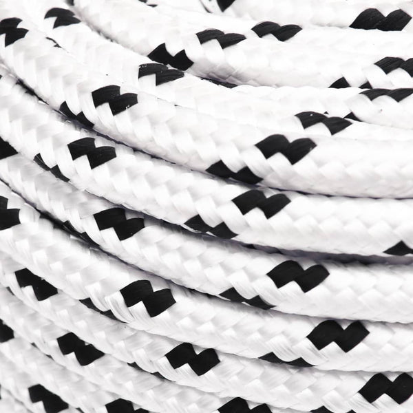 vidaXL Boat Rope Braided White 8 mmx25 m Polyester