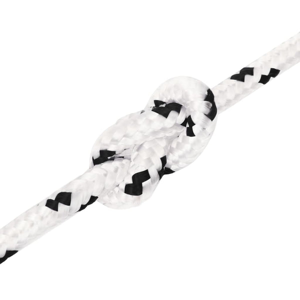 vidaXL Boat Rope Braided White 8 mmx25 m Polyester