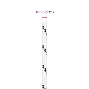 vidaXL Boat Rope Braided White 8 mmx25 m Polyester