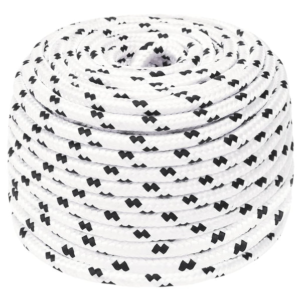 vidaXL Boat Rope Braided White 8 mmx100 m Polyester