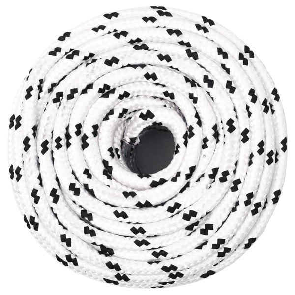 vidaXL Boat Rope Braided White 8 mmx100 m Polyester