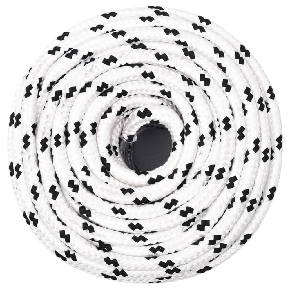 vidaXL Boat Rope Braided White 10 mmx25 m Polyester