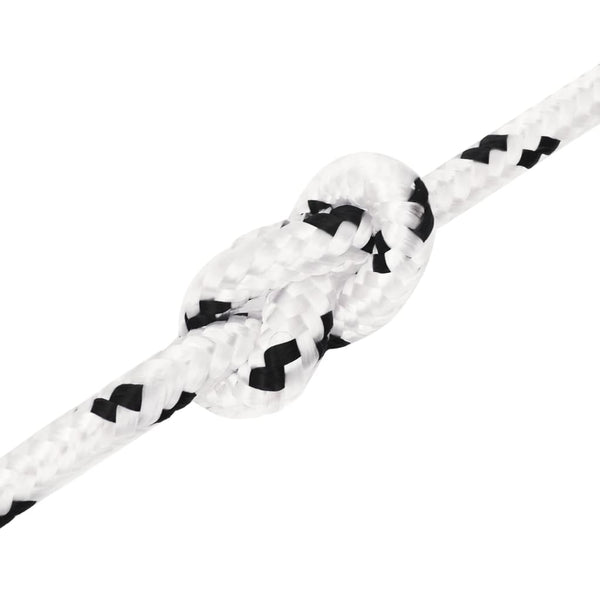 vidaXL Boat Rope Braided White 10 mmx25 m Polyester
