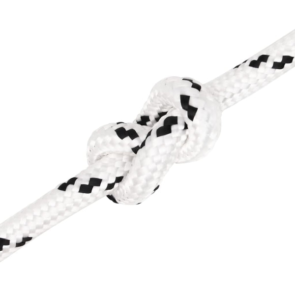 vidaXL Boat Rope Braided White 12 mmx100 m Polyester